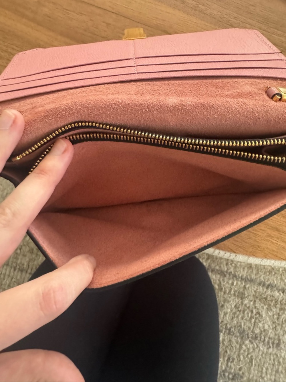 Miu Miu Madras Leather Push Lock Flap Crossbody Bag Pink Gold Hardware Small - Picture 11 of 14